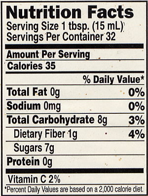 No Sugar nutrition facts