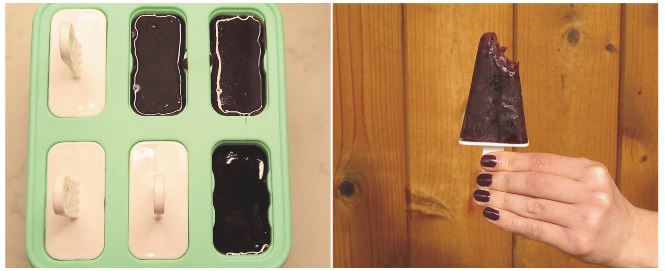 Blueberry butter popsicles made with fresh blueberries